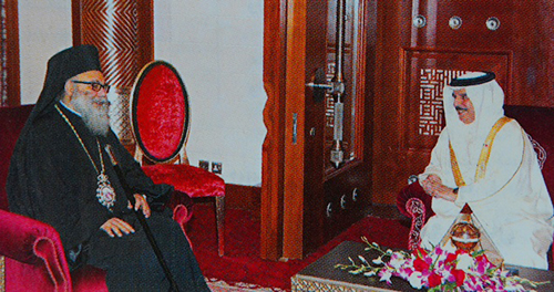 King Hamad Bin Issa Al-Khalifa of Bahrain receives Patriarch John X of Antioch and All East